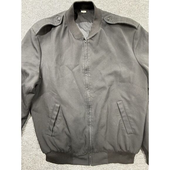 Neptune Garment Military Bomber Jacket Mens Black 42 X-Long‎ Coat Pocket Officer - Picture 1 of 14